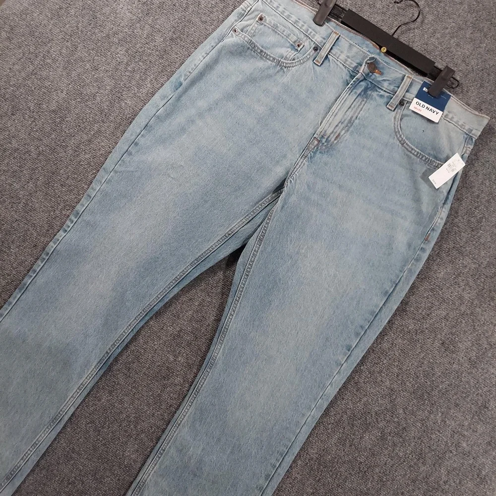 Old Navy Wow Straight Jeans Mens 36x32 Blue Light Wash‎ Regular Denim Pants